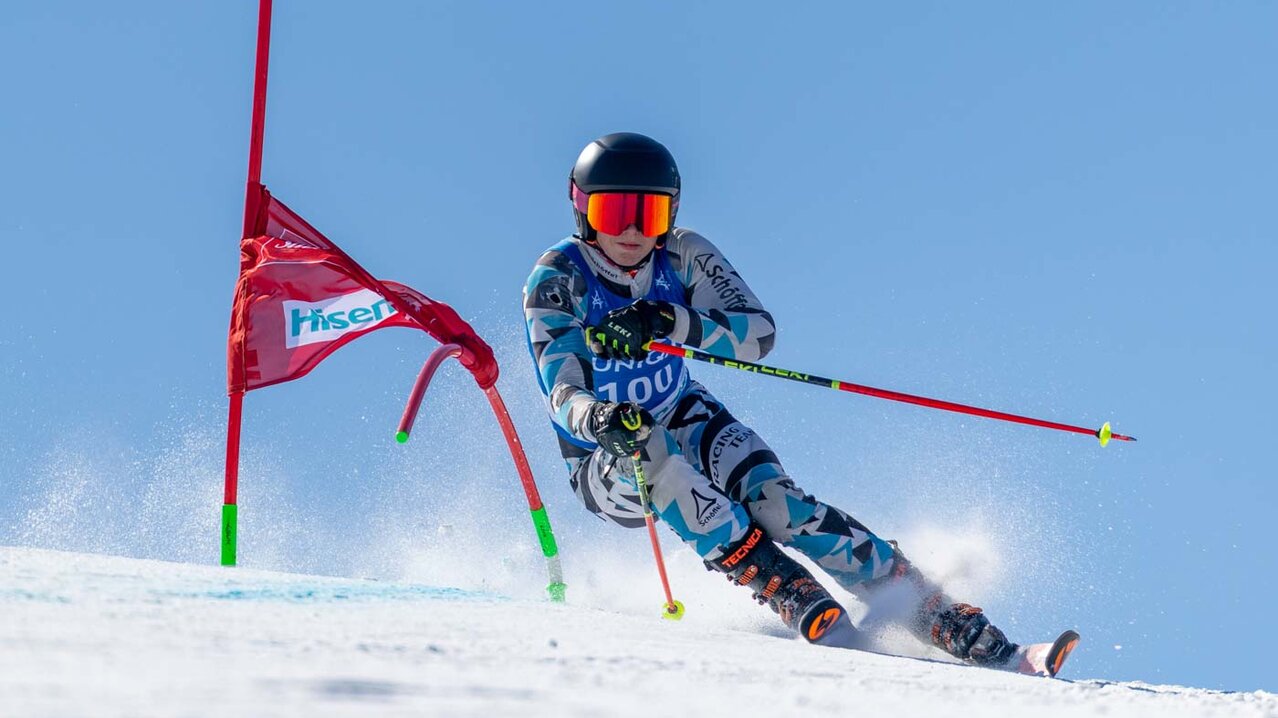 Athlet passiert Riesentorlauf-Tor | © EXPA - Johann Groder