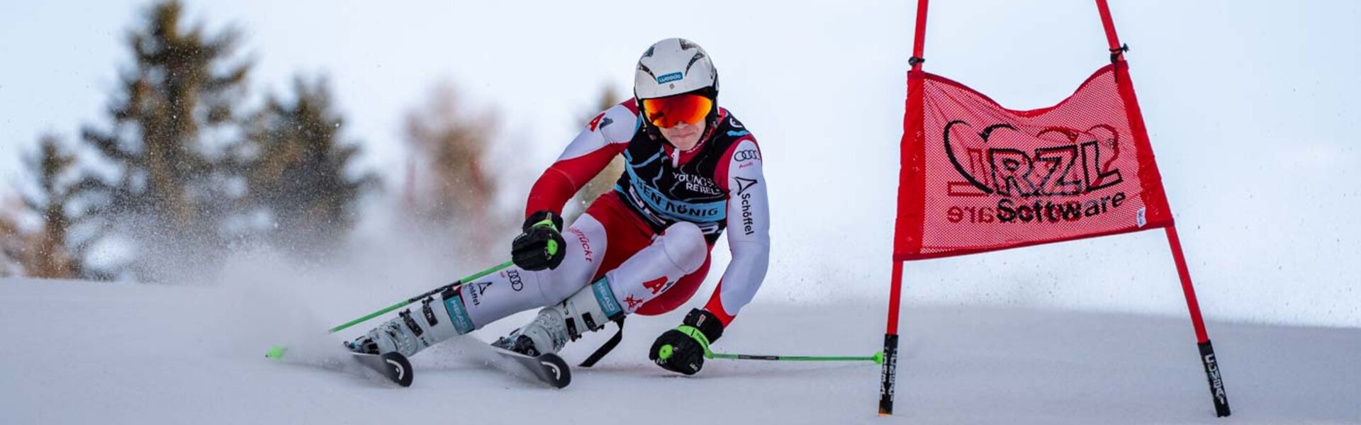 Skirennläufer passiert Tor in Riesentorlauf | © Albert Reiter